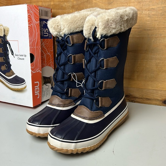 NIB Women’s Tall JBU Winter Boot Snowy Navy Cozy Insole - Picture 2 of 5